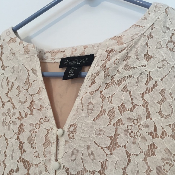 Rachel Zoe lace long sleeve button blouse - Picture 3 of 10